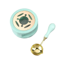 Conjunto de Selos 2 pcs Conjunto para Produção de Ceras de Selo Colher de Selo e Aquecedor de Cera de Selo 10