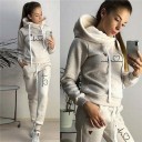 Conjunto de senhora Sweatshirt com capuz e gola alta Estampa de coração com linha de batimentos Calças com bolsos e cordão 4