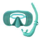 Conjunto de snorkel com máscara panorâmica de 180° em vidro temperado anti-embaciamento e snorkel dobrável em silicone para mergulho 10