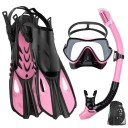Conjunto de Snorkel L/XL Fins de Natação 42-47 18 x 41,5 cm Máscara de Mergulho e Snorkel Equipamento para Natação Recreativa e Exploração Subaquática 5