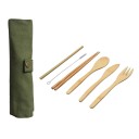 Conjunto de talheres de bambu para viagem - 6 pcs + estojo 1