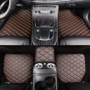 Conjunto de tapetes universais para automóvel 5 pcs Tapetes de pele à prova de água para automóveis Tapetes de proteção para o piso 3