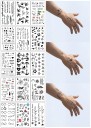 Conjunto de tatuagens temporárias letras estrelas lua âncora pássaros e vários motivos autocolantes de tatuagens à prova de água para o corpo 2