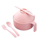Conjunto de tigela com coador, pauzinhos e talheres 18 x 12,5 cm tigela para noodles e apresentação de pratos para preparação e serviço 2