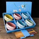 Conjunto de tigelas para arroz com pauzinhos 6 pcs 7