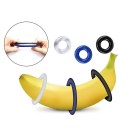 Conjunto de três anéis de silicone de tamanho único com superfície lisa em três cores Embalagem discreta 2