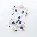 Conjunto de verão infantil com padrão - top e calções 1