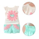 Conjunto de Verão para Meninas com Estampa - Top e Calções 1