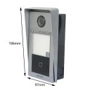 Conjunto de vídeo intercomunicador com monitor táctil de 7" e câmara de 2MP 124°, leitor RFID, PoE e Wi-Fi, alumínio IP65, prateado-preto, para casas 2