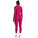 Conjunto deportivo para mujer Camiseta de manga larga y leggings Con cremallera Conjunto de fitness de color sólido de poliéster 3