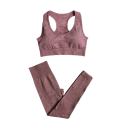 Conjunto deportivo para mujer Leggings y sujetador deportivo Conjunto de fitness de un solo color de nylon, poliéster y spandex 6