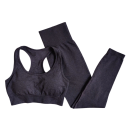 Conjunto deportivo para mujer Leggings y sujetador deportivo Conjunto de fitness de un solo color de nylon, poliéster y spandex 1