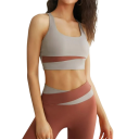 Conjunto deportivo para mujer Leggings y sujetador deportivo Conjunto de fitness de un solo color de nylon y spandex 5