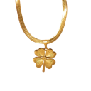 Conjunto Desenfrenado Collar Pendientes de Acero Inoxidable Motivo Trébol Joyería Femenina Hipoalergénica Acabado Brillante para Mujeres y Niñas 2