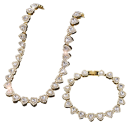 Conjunto deslumbrante colar 45 cm e pulseira 20 cm Joias femininas brilhantes em liga de zinco Presente brilhante para mulheres 1