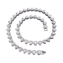 Conjunto deslumbrante collar 45 cm y pulsera 20 cm Joyería brillante para mujeres de aleación de zinc Regalo brillante y radiante para mujeres 5