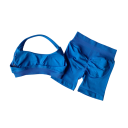 Conjunto desportivo feminino com calções e sutiã desportivo, em uma só cor, nylon, spandex, confortável e estiloso para fitness e exercício 10