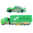 Conjunto Disney Pixar Carros 2 3 Mack Hauler e Chick Hicks Caminhão metálico Tio e carro de corrida Brinquedo de filme Carro de coleção 2