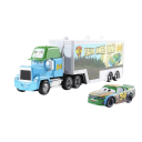 Conjunto Disney Pixar Carros 2 3 Mack Hauler e Tommy Highbanks Camião e carro de corrida Figuras metálicas Brinquedos para crianças Personagens de filmes 1