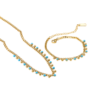 Conjunto étnico collar pulsera de acero inoxidable Joyería femenina para mujeres y niñas Accesorios hipoalergénicos con brillo duradero 1