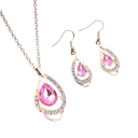 Conjunto feminino de colar e brincos com pedras decorativas V189 3