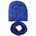 Conjunto infantil de gorro e cachecol com corujas 3