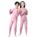 Conjunto infantil t-shirt de manga longa e calças Unisex conjunto de uma só cor Decote redondo Roupa confortável para crianças em casa e ao ar livre Roupa para todo o ano 7