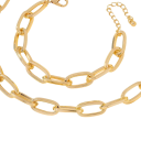 Conjunto linear colar 36+7 cm e pulseira 17+5 cm Cadeia grande punk para festas joias presente para mulheres 3