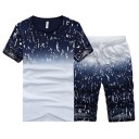 Conjunto masculino bicolor - T-shirt e calções J2767 2