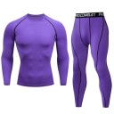 Conjunto masculino de leggings e t-shirt de manga longa, decote redondo, poliéster 9