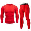 Conjunto masculino de leggings e t-shirt de manga longa, decote redondo, poliéster 5
