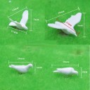 Conjunto mini pombos 4 pcs Tamanho 10–18 mm Pássaros de modelo brancos para dioramas e mini paisagens 2