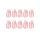 Conjunto moderno de 24 pcs de unhas artificiais em forma Coffin de comprimento médio com design ombré acrílico Dicas adesivas para mãos 3