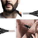 Conjunto para preenchimento de barbas com escova e lápis de cor Correção à prova d'água Barbas mais densas Cobertura de grisalhos Modelagem de barbas Styling 3