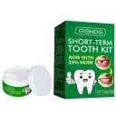 Conjunto para reparação de dente em falta ou partido Gel adesivo dentário Reparação temporária de dente Material dentário substituto 3 pinças dentárias 1