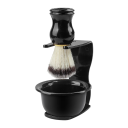 Conjunto profissional de 3 peças para barbear escova 10,5 x 3,5 cm taça 8,5 x 4,5 x 5 cm suporte 10,8 x 5,5 x 8 cm Conjunto de presente para barbas 2