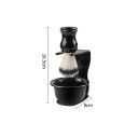 Conjunto profissional de 3 peças para barbear escova 10,5 x 3,5 cm taça 8,5 x 4,5 x 5 cm suporte 10,8 x 5,5 x 8 cm Conjunto de presente para barbas 6
