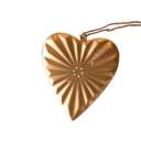 Conjunto romântico de 3 pcs de pendentes de Natal em metal em forma de coração Decorações suspensas pintadas à mão para árvore de Natal Motivo festivo delicado 2