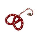 Conjunto tradicional de 3 pcs de enfeites de Natal em metal em forma de pretzel Decorações suspensas pintadas à mão para árvore de Natal Ornamentos festivos originais 3