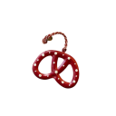 Conjunto tradicional de 3 pcs de enfeites de Natal em metal em forma de pretzel Decorações suspensas pintadas à mão para árvore de Natal Ornamentos 2