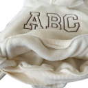 Conjunto unisex para niños Sudadera con capucha y bolsillos con el texto abc y pantalones Cuello redondo Conjunto cálido 2