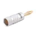 Connecteurs banane pour câbles de haut-parleur jusqu'à un diamètre de 4 mm Ensemble de 24 pièces Pointe dorée Boîtier strié avec marquage coloré 3