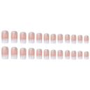 Conseils d'ongles portables 24 pcs Longueur courte à moyenne Forme carrée avec accent pailleté Style de manucure française pour une utilisation 2