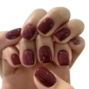 Conseils d'ongles saisonniers 24 pcs Forme carrée avec un design brillant et pailleté Ongles artificiels portables idéaux pour l'automne et l'hiver 1