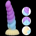 Consolador de silicona con ventosa y curvas de masaje, flexible, suave, material seguro, fácil de mantener, diseño realista, embalaje discreto. 2