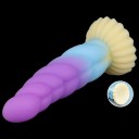 Consolador de silicona con ventosa y curvas de masaje, flexible, suave, material seguro, fácil de mantener, diseño realista, embalaje discreto. 5