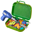 Construction Set 228 Pieces Case 22 x 25 cm Screwdriver Set with Dinosaurs Coloured Screws and Pieces Creative Assembly Case for Children 3