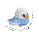Construction Set 7.6 x 10 x 5.5 cm Blue-White Budgerigar Made of Mini Bricks 242 Pieces Movable Wings Creative Decorative Model for Children and Adults 2