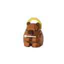 Construction Set 9.3 x 6 x 6.4 cm Sitting Capybara with Yellow Halo and White Roller in its Paws Cute Model Made of Mini Bricks 1