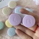 Contact Lens Case Set 10 pcs Plastic Coloured Compact Double Boxes with L and R Markings for Everyday Use 6